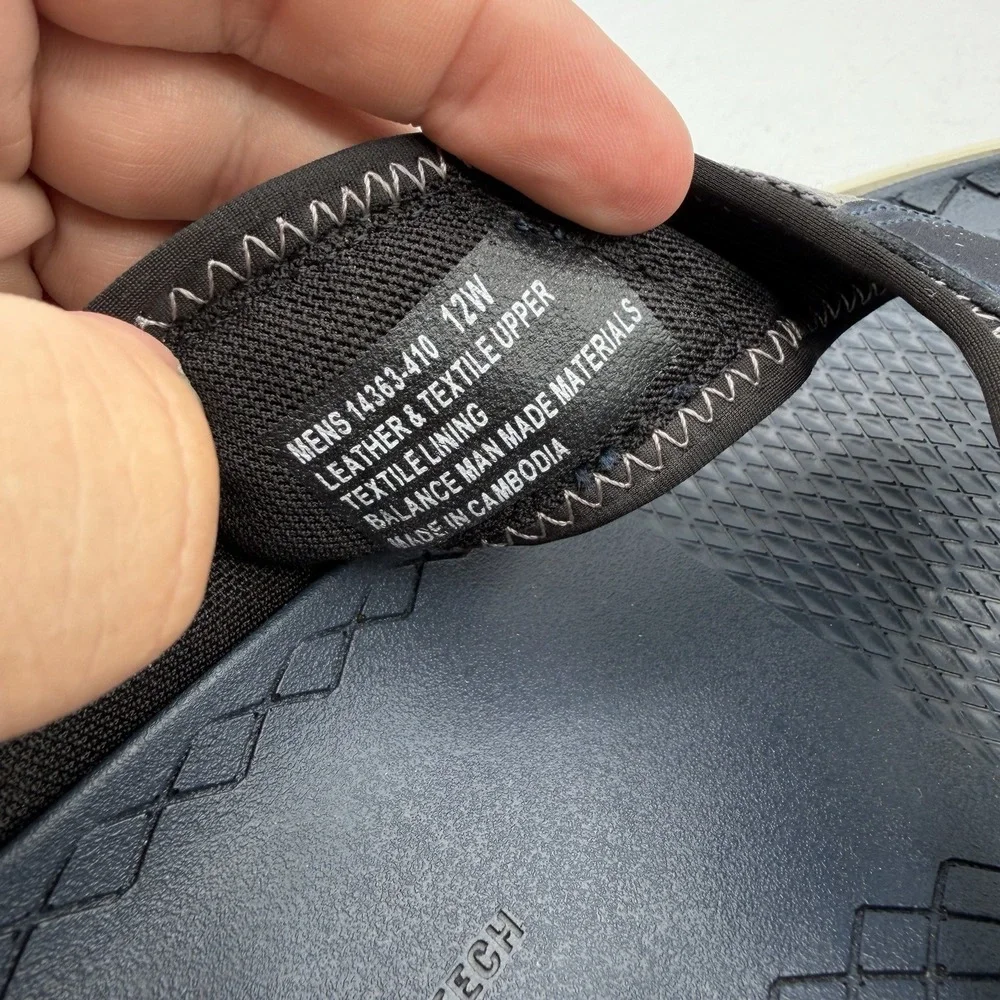 Florsheim Tread Lite Thong Sandals Mens Sz 12 W WIDE Navy Flip Flops 14363-410
